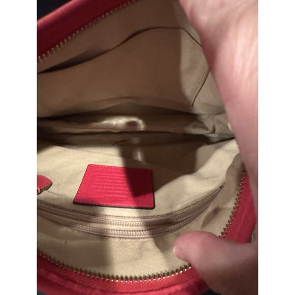 COACH Legacy Leather Double Gusset Hobo in Pink Scarlet - Picture 3 of 6